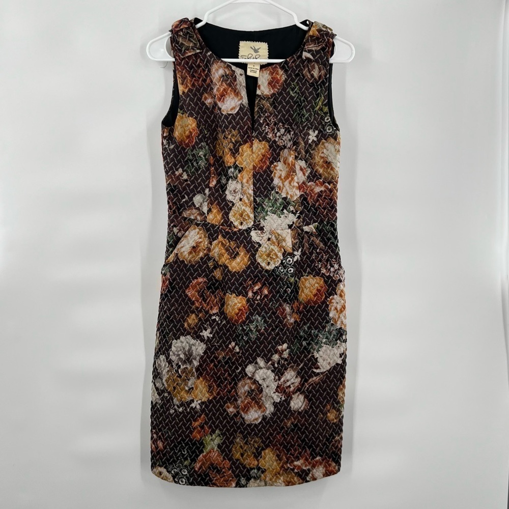 Anthropologie Tabitha floral dress size 4 bow detail at shoulder